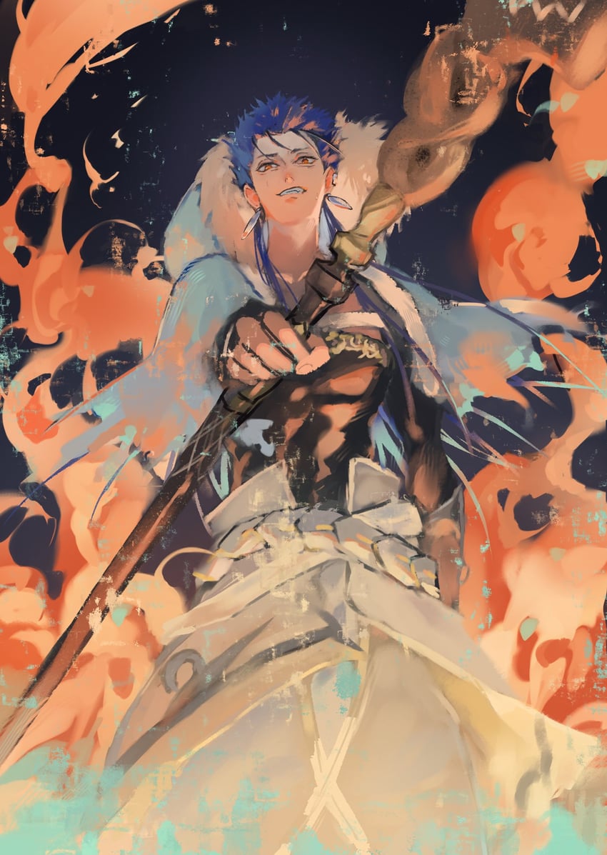 cu chulainn (fate and 1 more) drawn by savamisooon