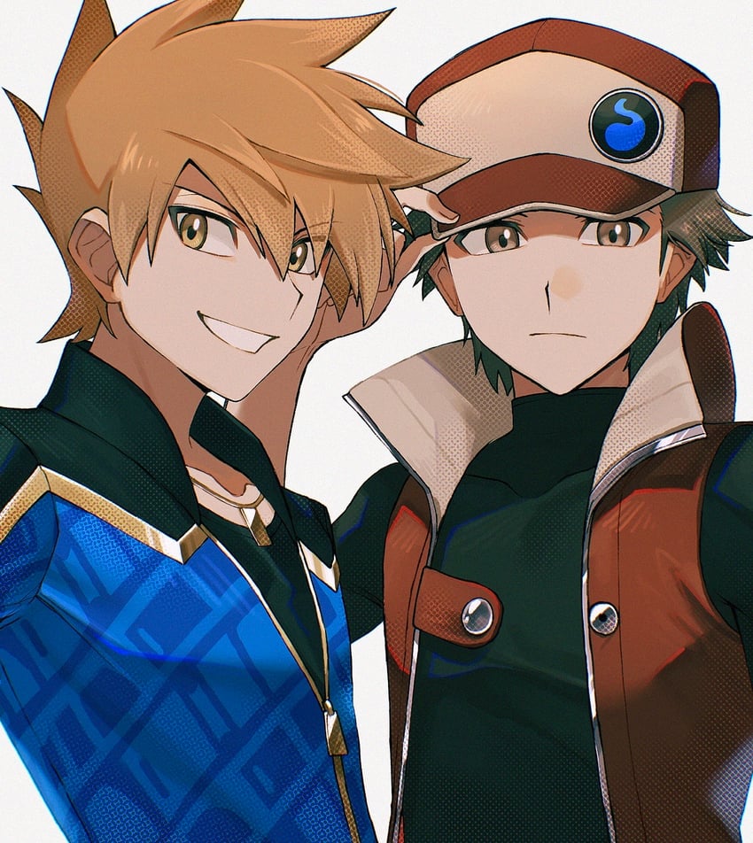 red and blue oak (pokemon and 1 more) drawn by kuruto.