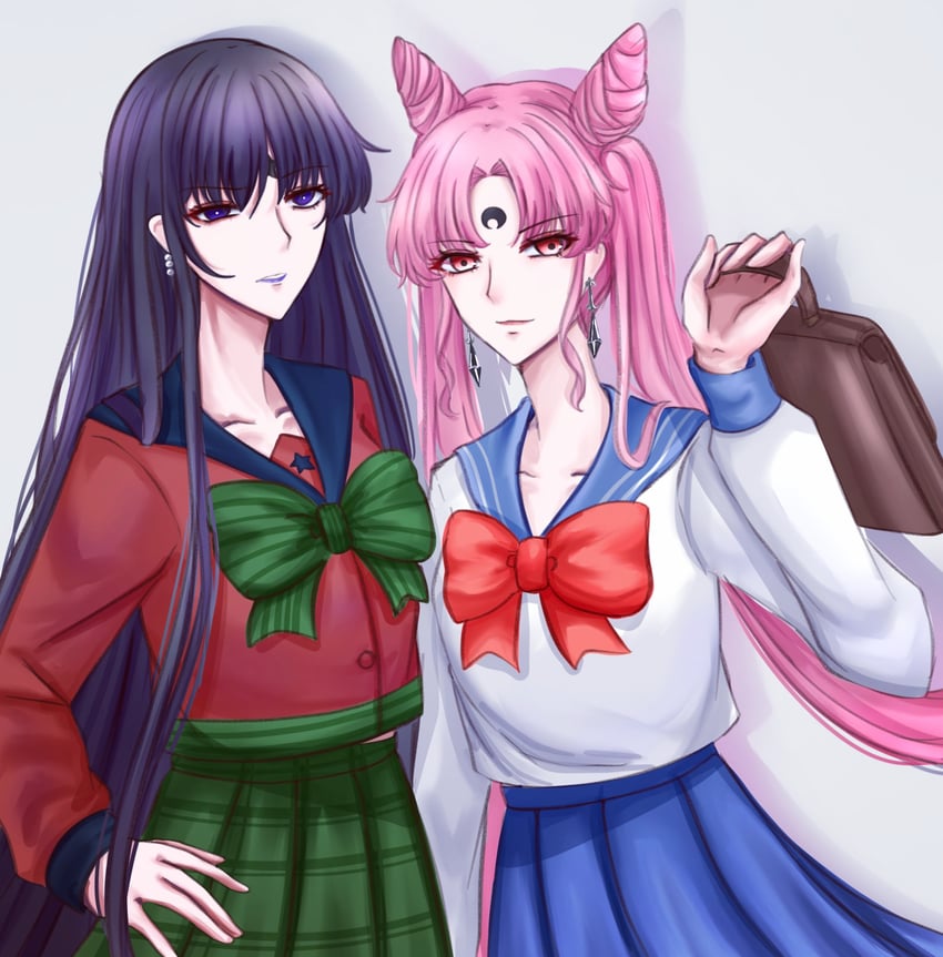 chibi usa, tomoe hotaru, black lady, and mistress 9 (bishoujo senshi sailor moon and 2 more) drawn by wbr_komet