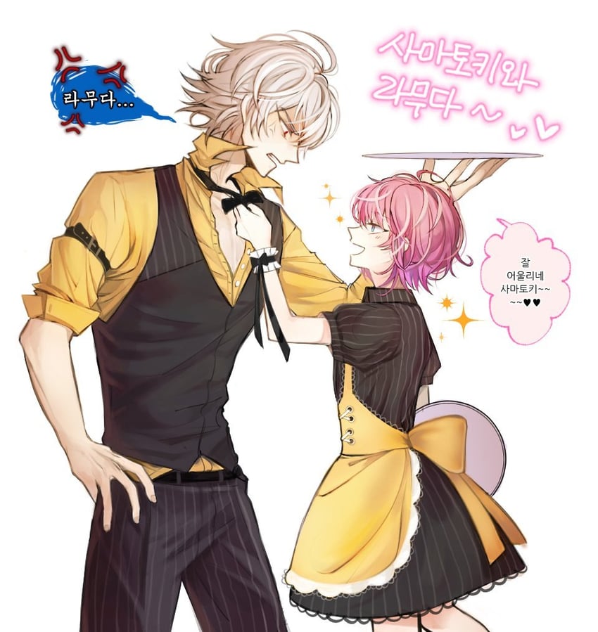 amemura ramuda and aohitsugi samatoki (hypnosis mic) drawn by tium_houseki