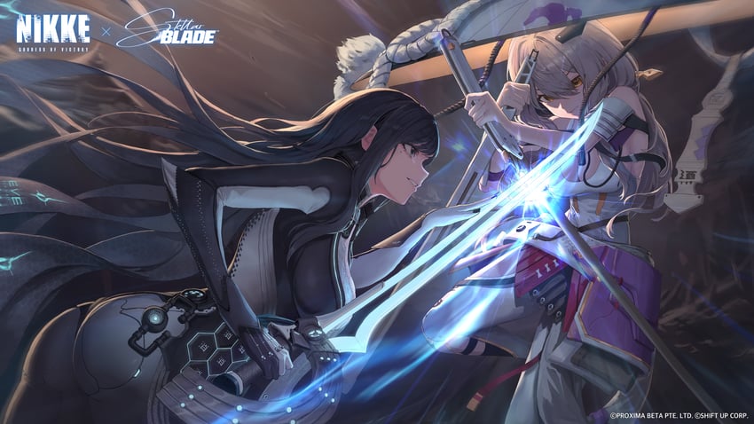 scarlet and raven (goddess of victory: nikke and 2 more) drawn by cho_gum