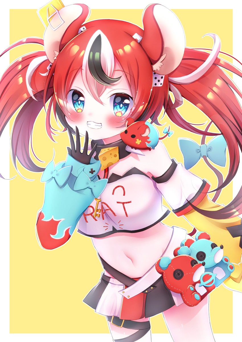 hakos baelz and mr. squeaks (hololive and 1 more) drawn by hanasakichu