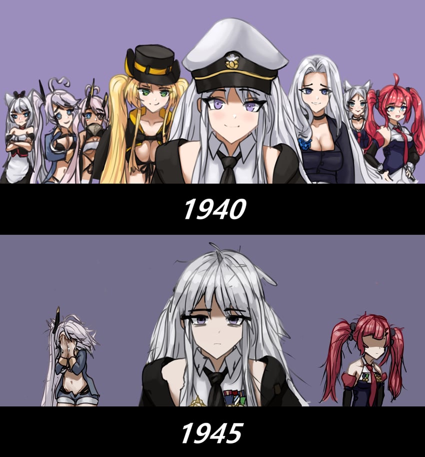 enterprise, hammann, yorktown, san diego, indianapolis, and 3 more (azur lane) drawn by starving_for_more