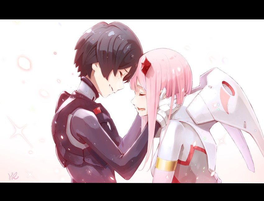 zero two and hiro (darling in the franxx) drawn by hoshizaki_reita