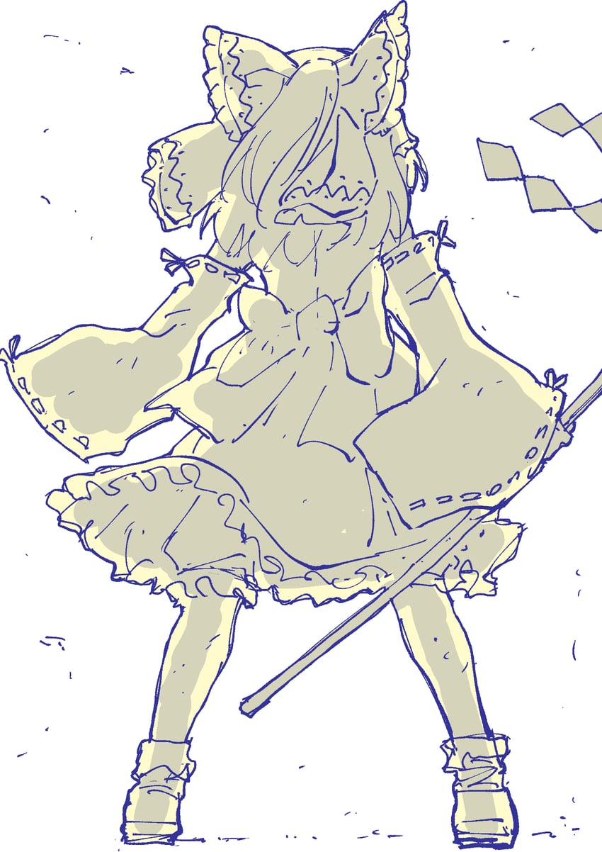 hakurei reimu (touhou) drawn by ahashi