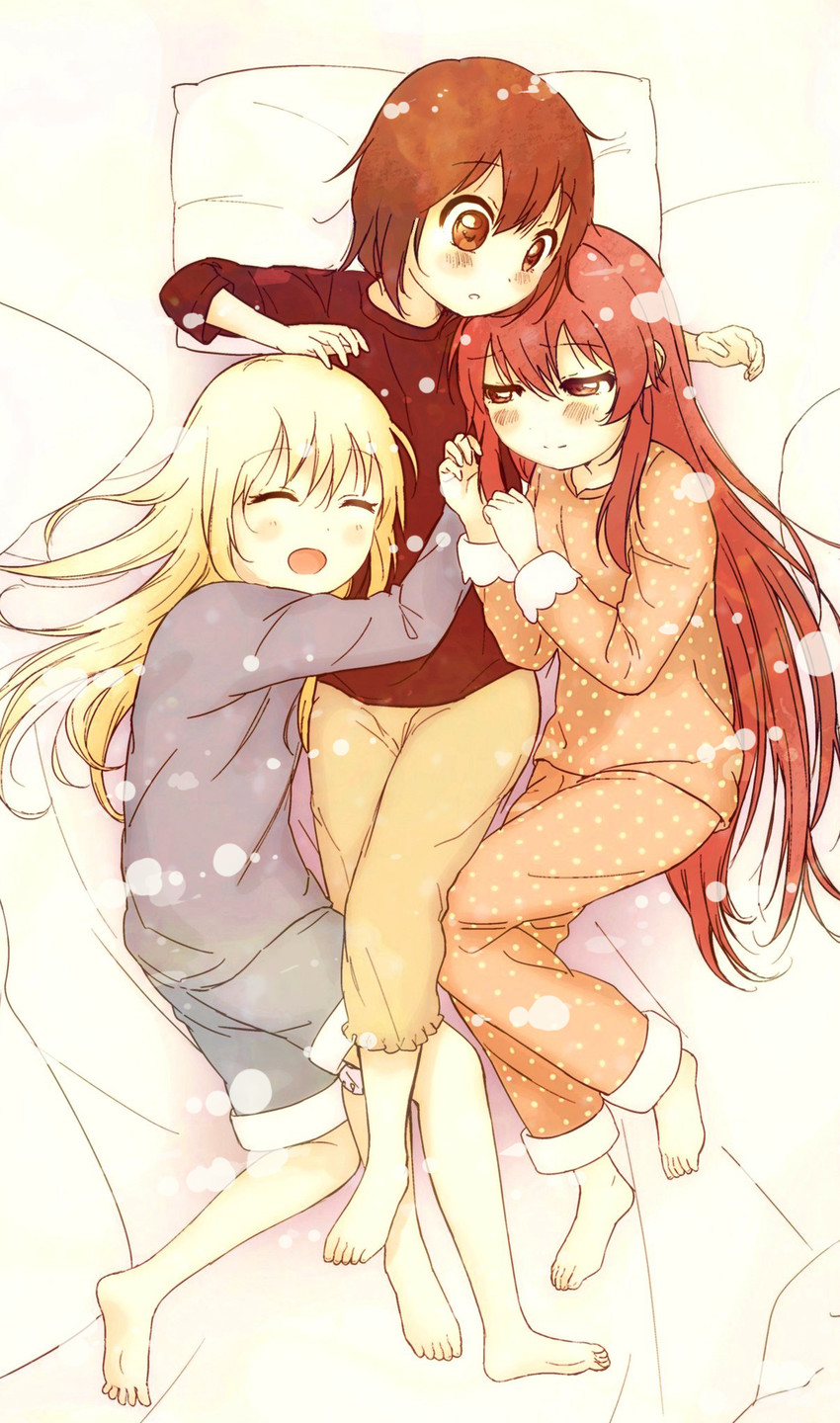 toshinou kyouko, funami yui, and sugiura ayano (yuruyuri) drawn by kamiki_uutarou