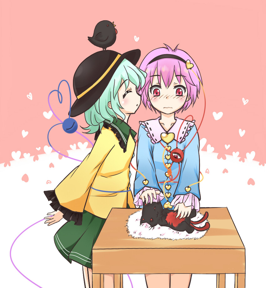 komeiji koishi, komeiji satori, kaenbyou rin, and reiuji utsuho (touhou) drawn by aaaabo