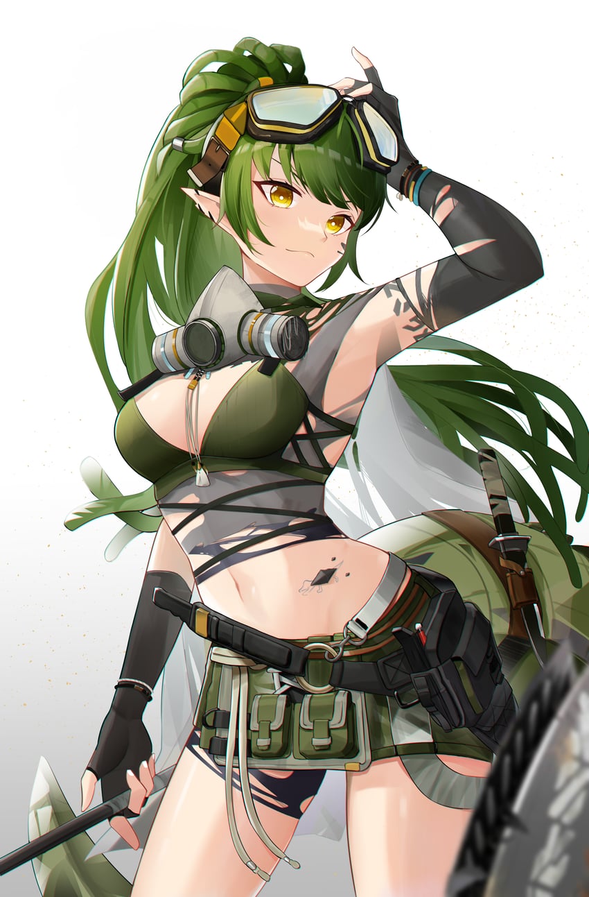 gavial and gavial the invincible (arknights) drawn by bai_shiro@
