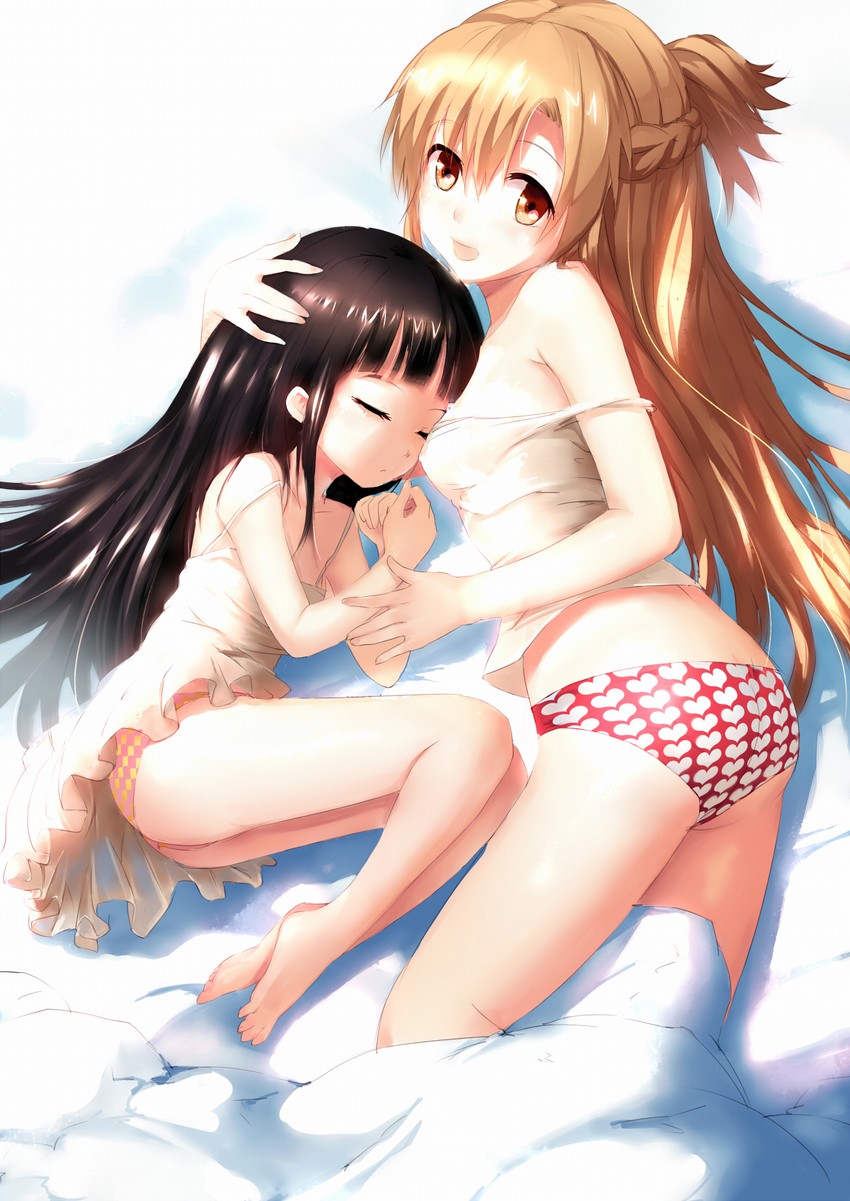 asuna and yui (sword art online) drawn by clare_(543)
