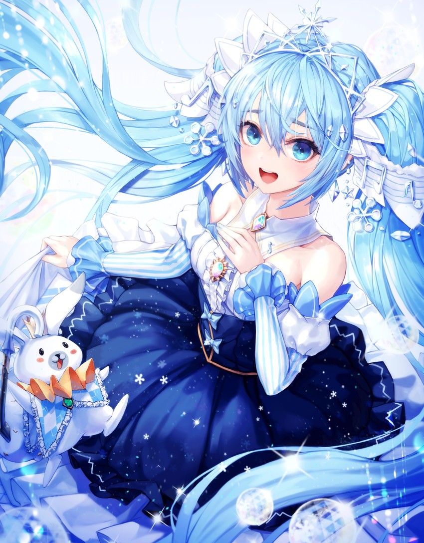 hatsune miku, yuki miku, and rabbit yukine (vocaloid) drawn by jhcoon
