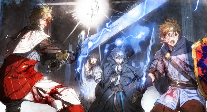 solon, maria, zack, and leon (dare ga yuusha wo koroshita ka) drawn by toi8