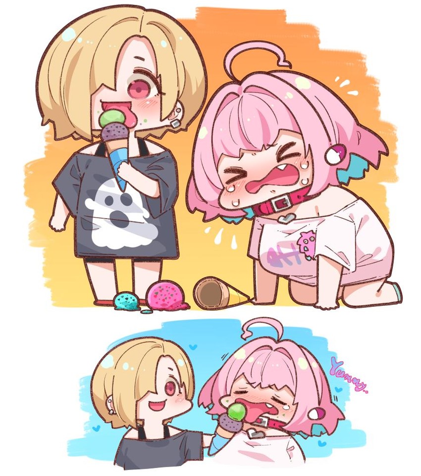 yumemi riamu, shirasaka koume, and kuriboh (idolmaster and 2 more) drawn by takato_kurosuke