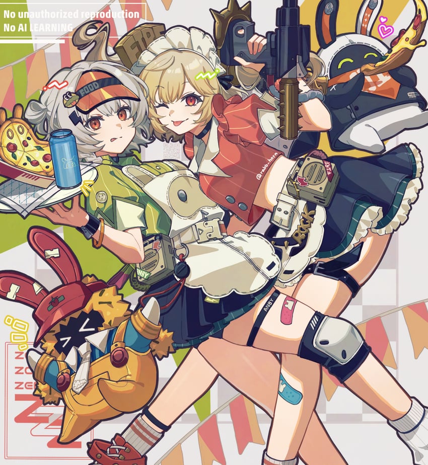 burnice white, eous, and anby demara (zenless zone zero) drawn by rabb_horn