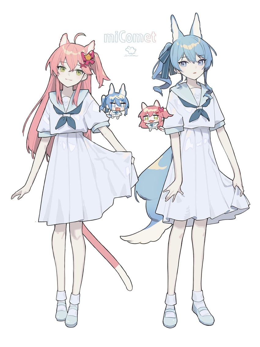 hoshimachi suisei and sakura miko (hololive) drawn by tai_inukai