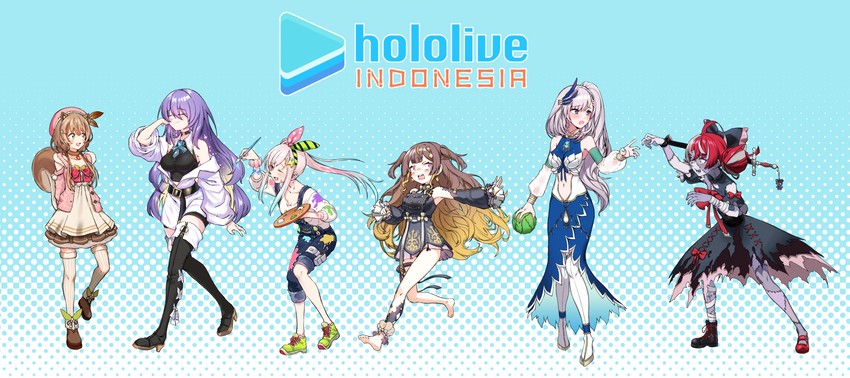 kureiji ollie, moona hoshinova, pavolia reine, ayunda risu, anya melfissa, and 1 more (hololive and 1 more) drawn by artpatient