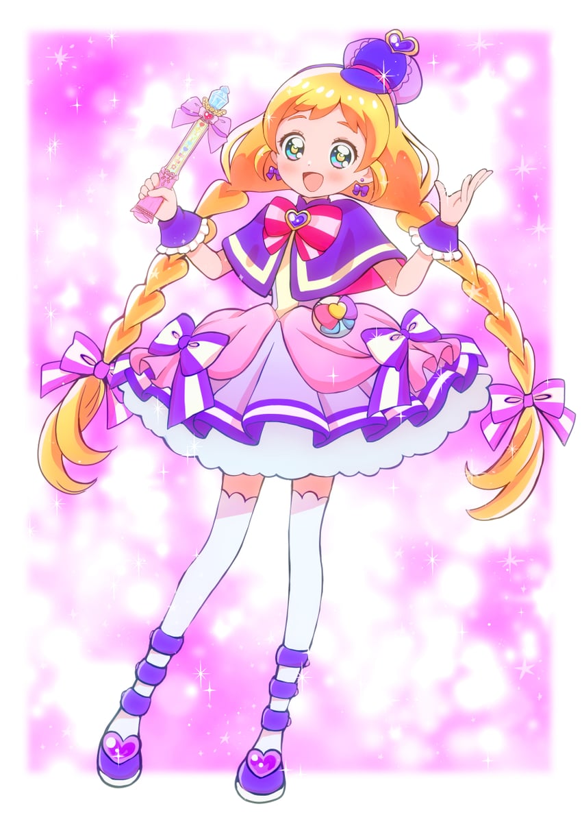 inukai iroha and cure friendy (precure and 1 more) drawn by kyanos_(b_0000ff)