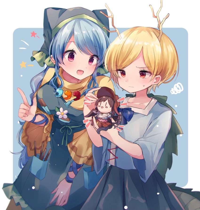 kicchou yachie, kurokoma saki, and haniyasushin keiki (touhou) drawn by moshihimechan