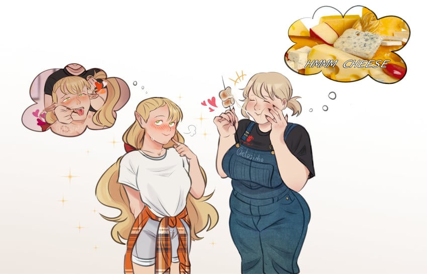 marcille donato and falin touden (dungeon meshi) drawn by etojinho