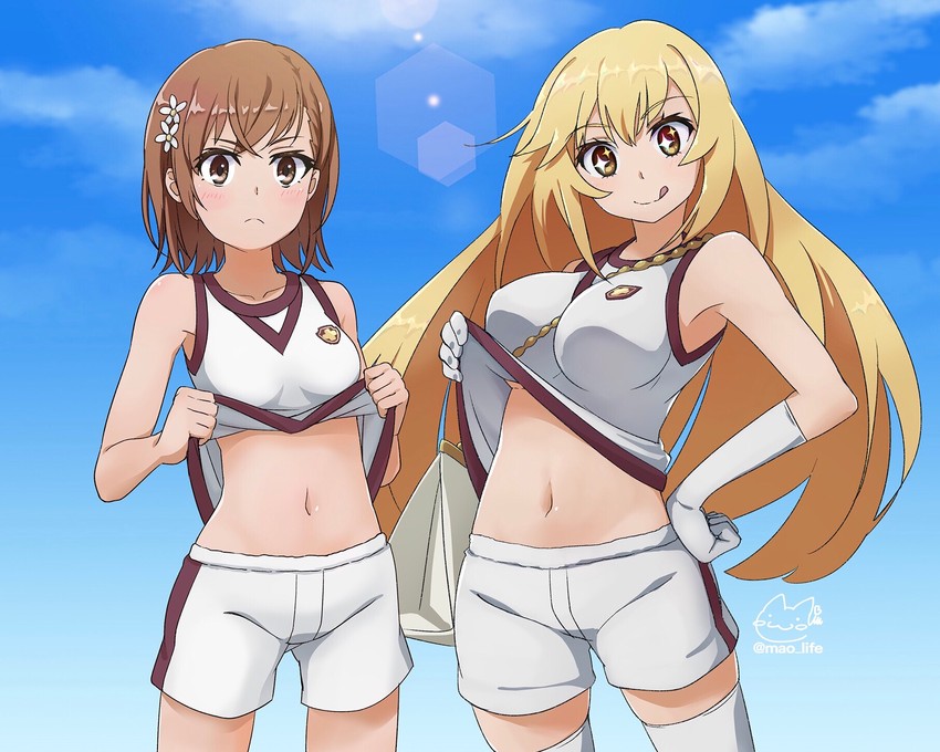 misaka mikoto and shokuhou misaki (toaru majutsu no index and 2 more) drawn by miu_(angelo_whitechoc)