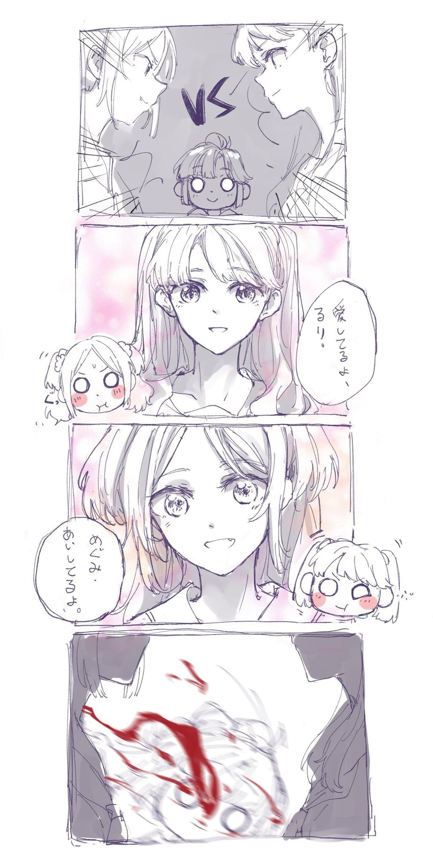 fujishima megumi, osawa rurino, and anyoji hime (love live! and 1 more) drawn by l9525
