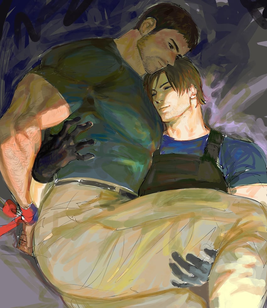 leon s. kennedy and chris redfield (resident evil and 1 more) drawn by 123456dyom
