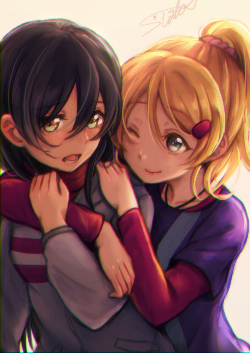 sonoda umi and ayase eli (love live! and 1 more) drawn by suito