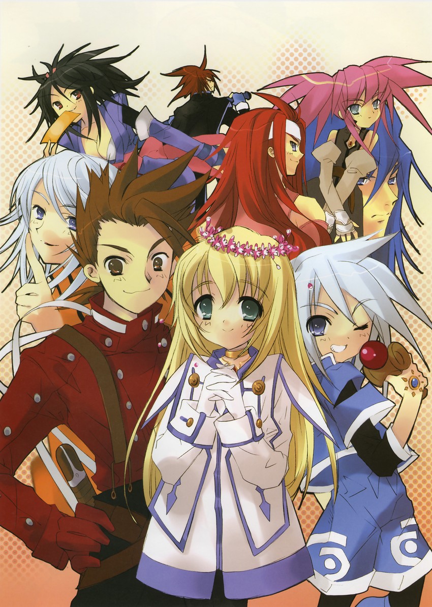colette brunel, lloyd irving, fujibayashi sheena, zelos wilder, presea combatir, and 4 more (tales of and 1 more) drawn by ito_noizi