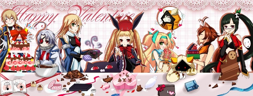 makoto nanaya, noel vermillion, nu-13, rachel alucard, taokaka, and 8 more (blazblue) drawn by shii_(niku-9)