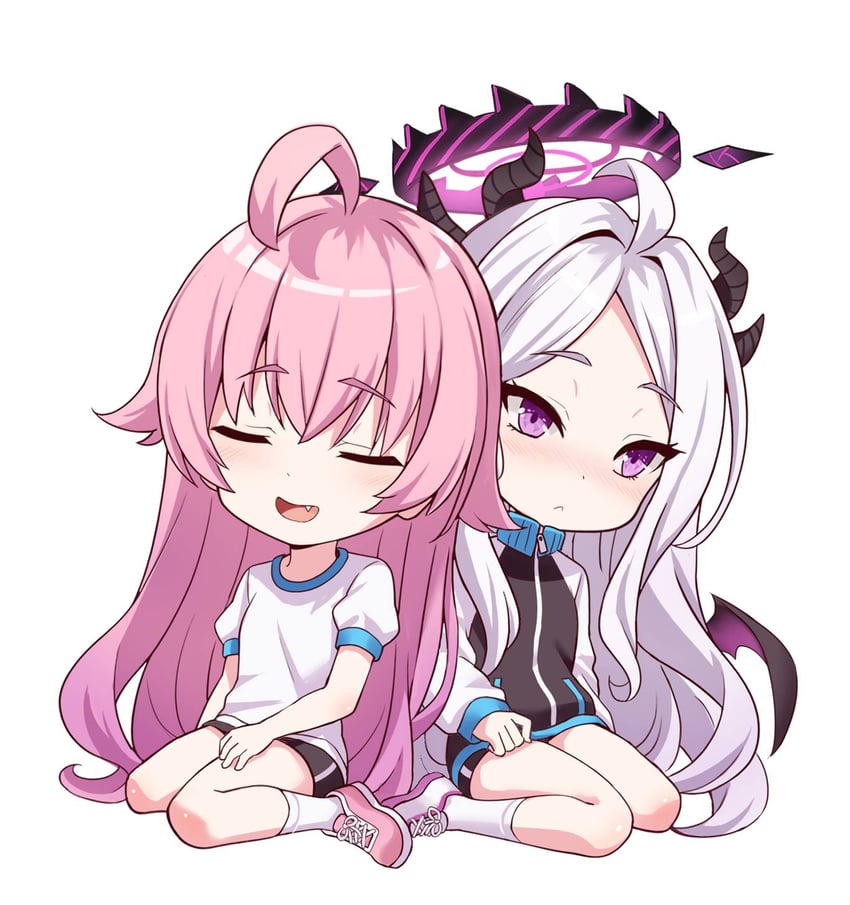 hina and hoshino (blue archive) drawn by milkshakework