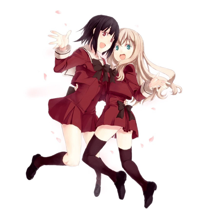 kawamura reo and sawaguchi mai (sono hanabira ni kuchizuke wo) drawn by kirisato_itsuki