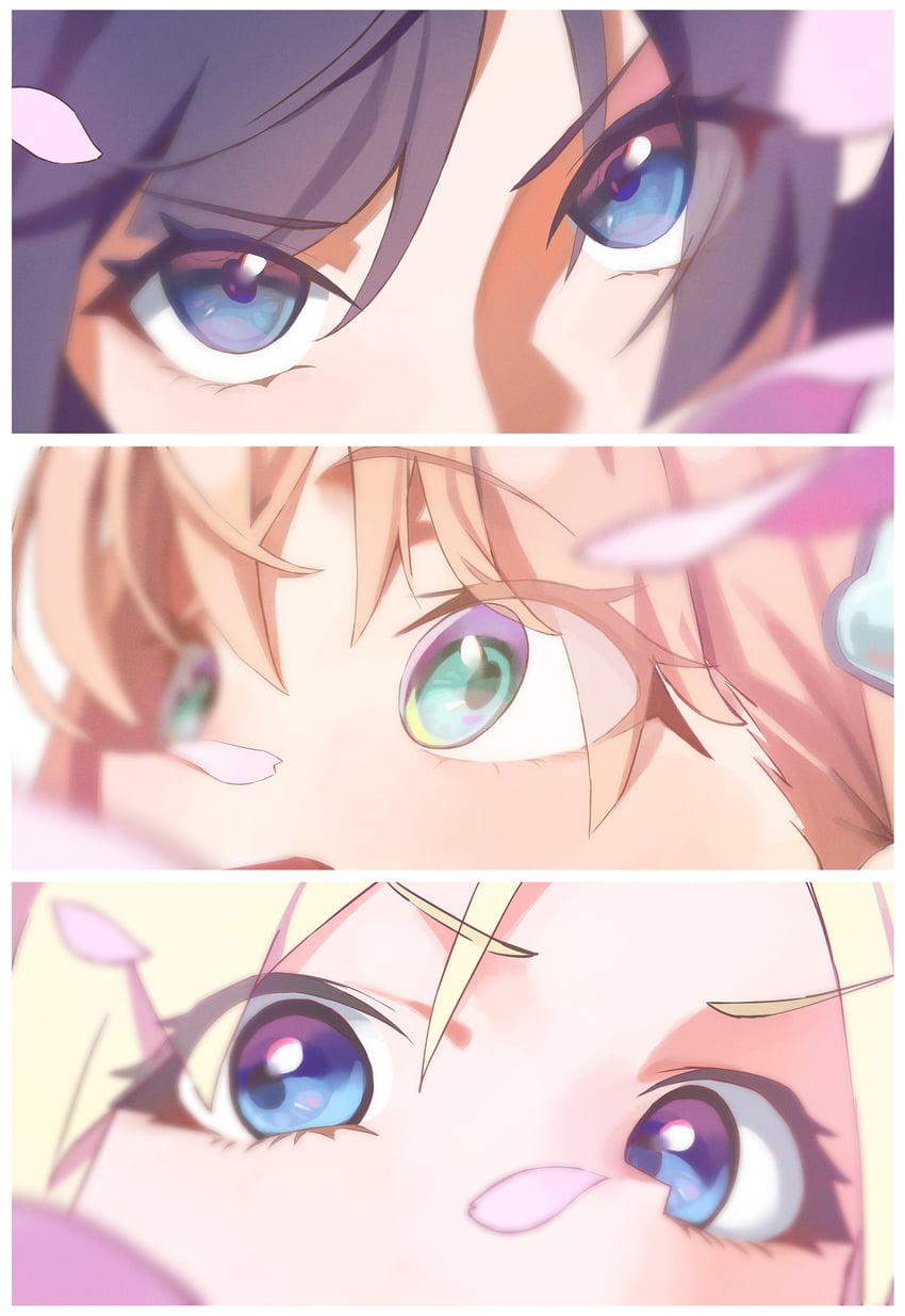 hinoshita kaho, murano sayaka, and osawa rurino (love live! and 1 more) drawn by sunkeun