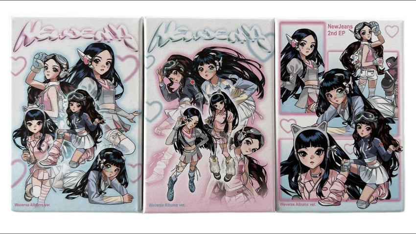 haerin, hanni, minji, hyein, and danielle (real life and 2 more)