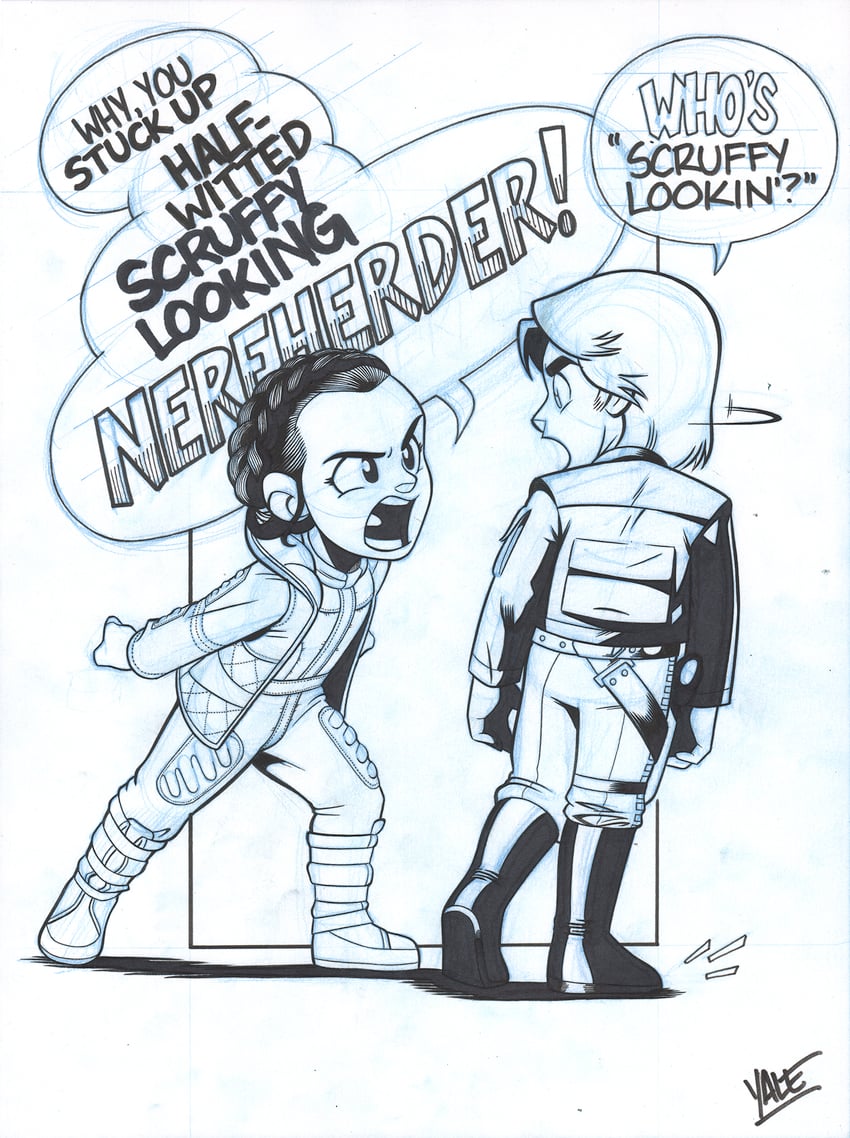princess leia and han solo (star wars and 1 more) drawn by yalestewart