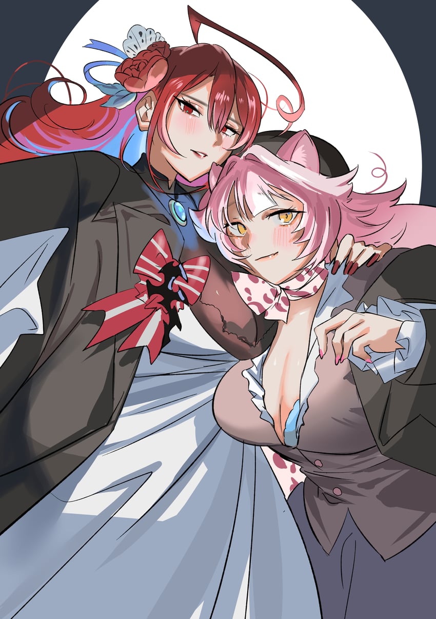 raora panthera and elizabeth rose bloodflame (hololive and 1 more) drawn by set7