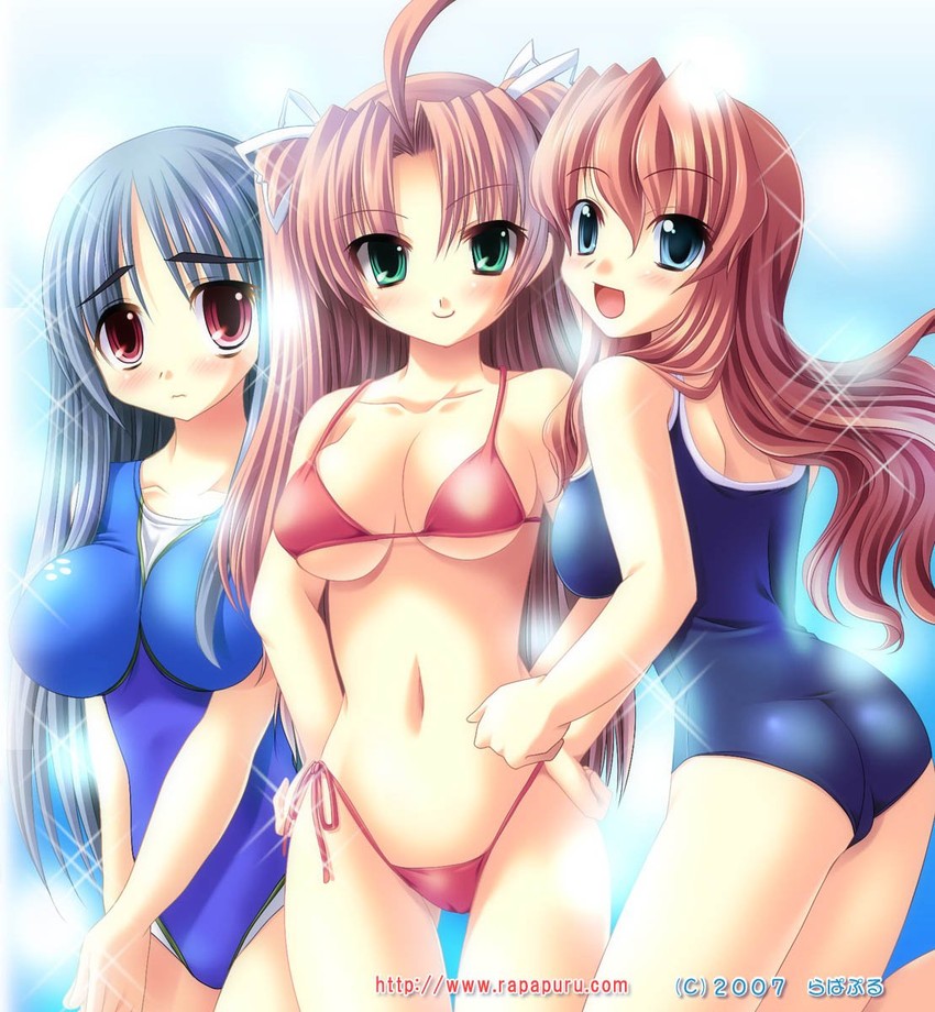 yuzuru mitsuki, nigosato juri, and mine hazumu (mizukoi) drawn by tajima_yoshikazu