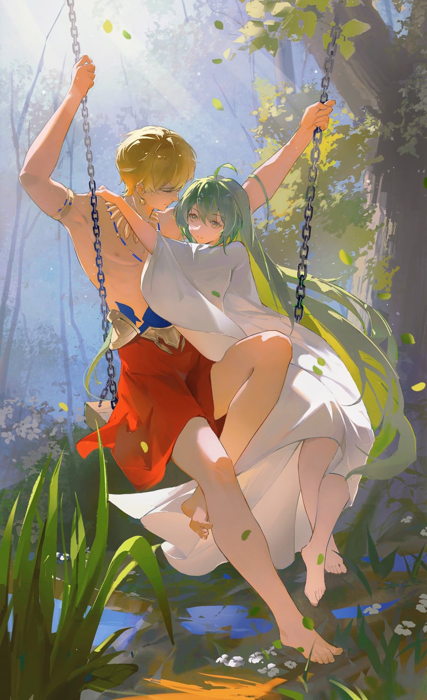 gilgamesh and enkidu (fate and 3 more) drawn by shulanbiande