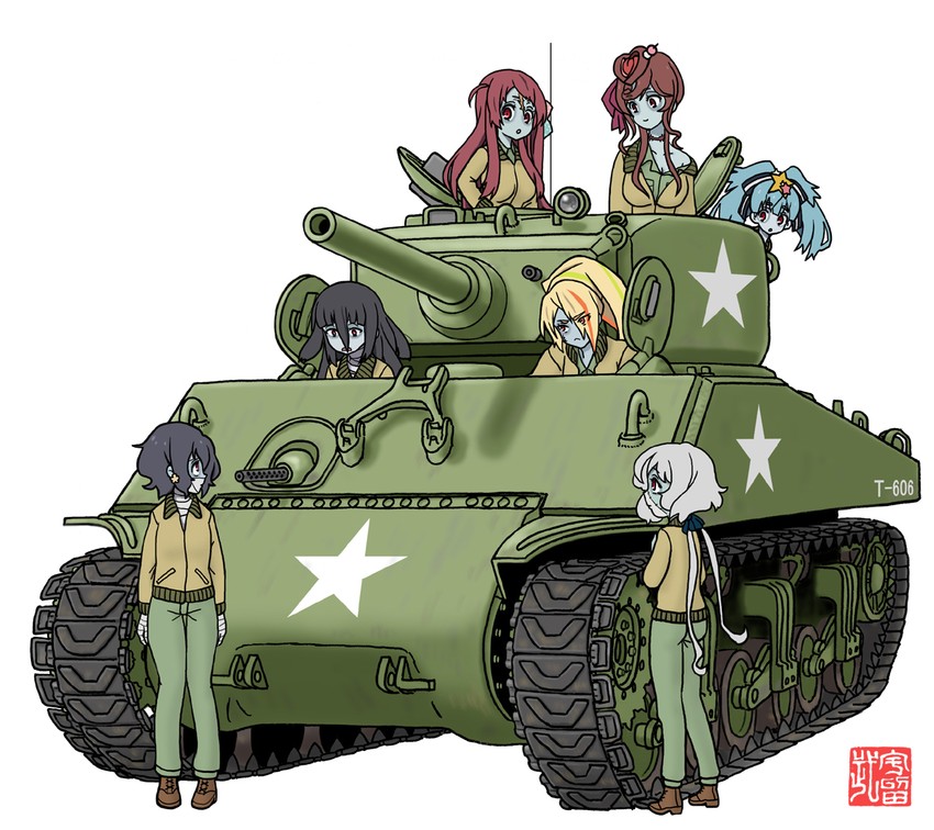 konno junko, minamoto sakura, mizuno ai, nikaidou saki, hoshikawa lily, and 2 more (zombie land saga) drawn by m.wolverine