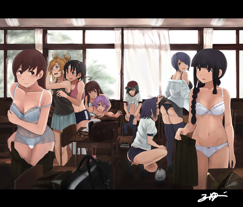 tenryuu, kitakami, tatsuta, ooi, kiso, and 4 more (kantai collection) drawn by fuyube_gin_(huyube)