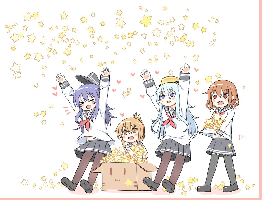hibiki, inazuma, ikazuchi, and akatsuki (kantai collection) drawn by mentei_yakuna