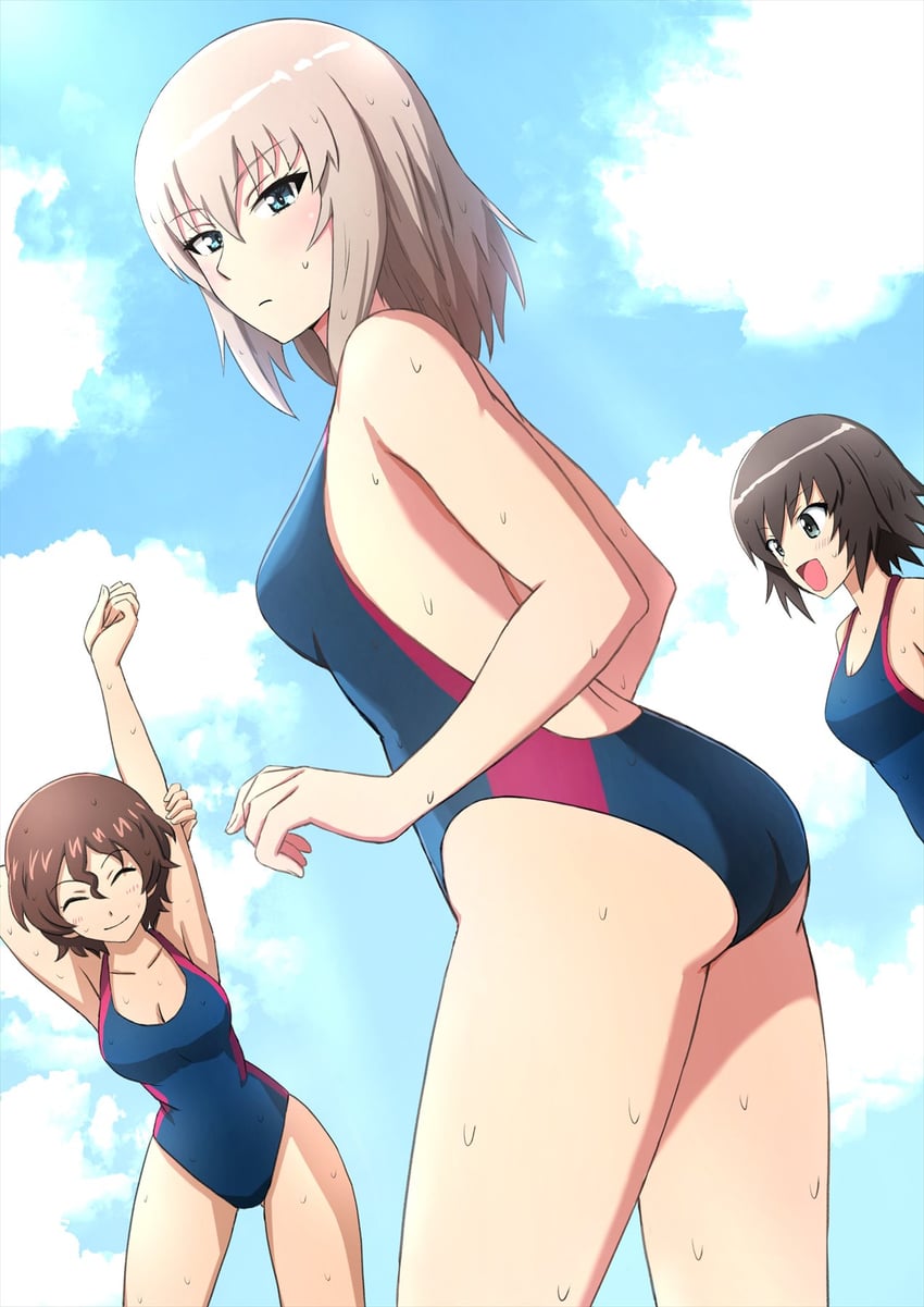 itsumi erika, akaboshi koume, and hida ema (girls und panzer) drawn by omachi_(slabco)