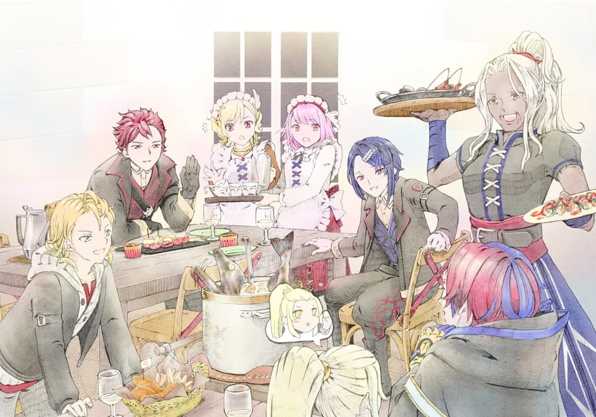 male alear, lapis, citrinne, alcryst, diamant, and 3 more (fire emblem and 1 more) drawn by toki_(xxxxxmoe1983oct)