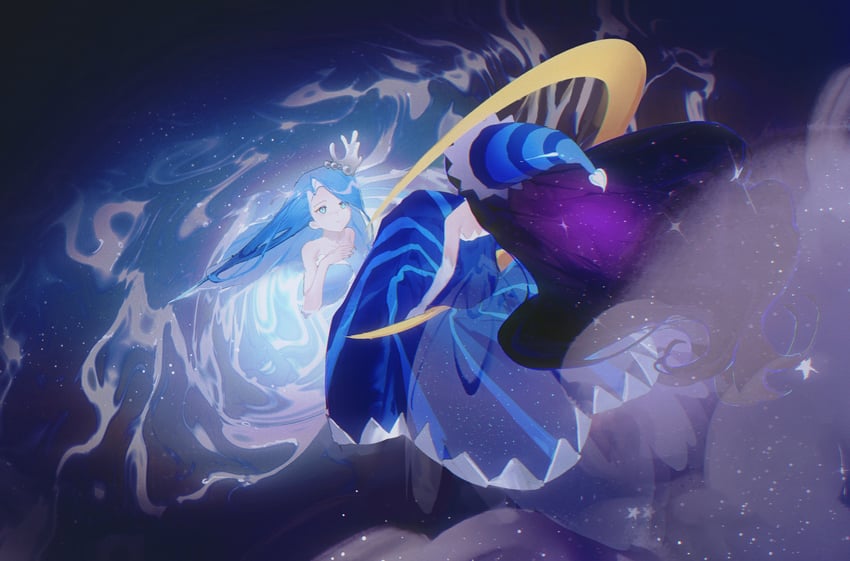 moonlight cookie and sea fairy cookie (cookie run and 1 more) drawn by senlly_2507
