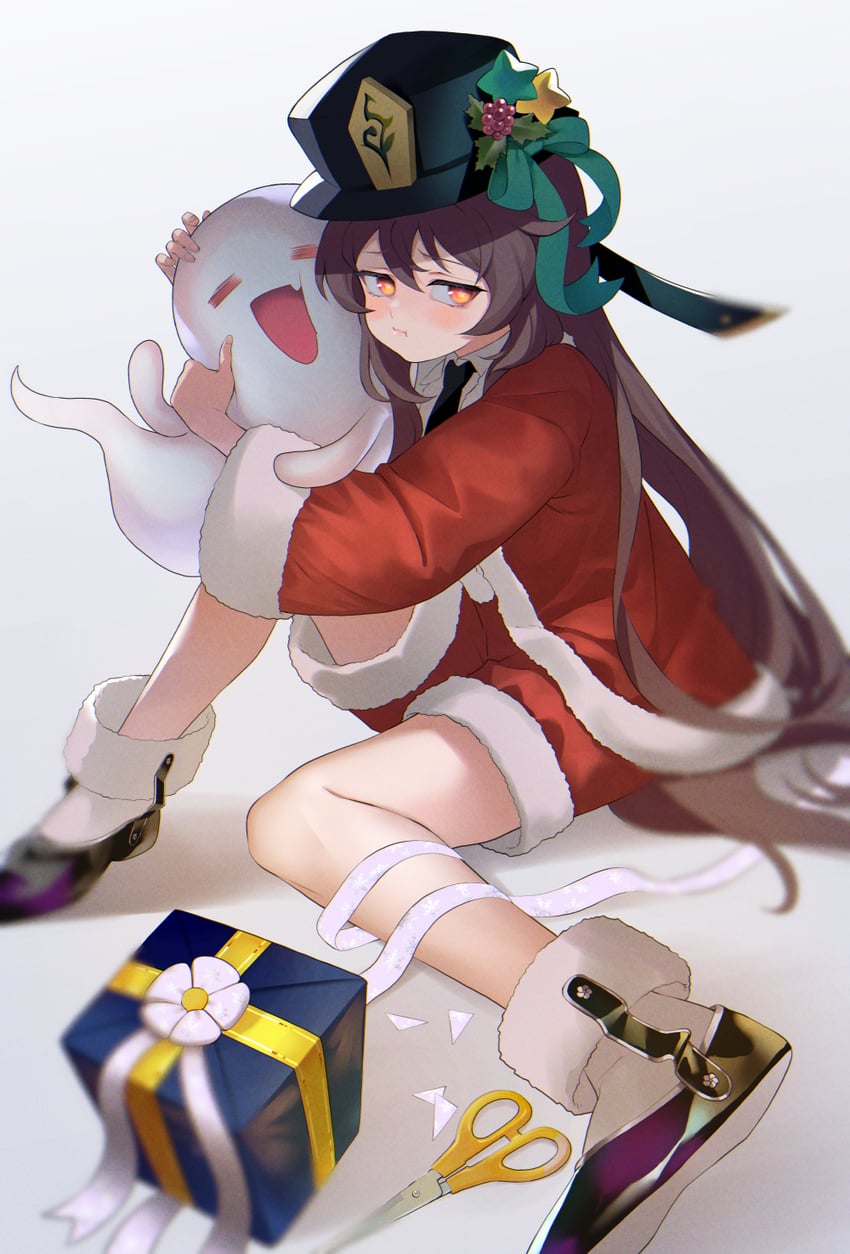 hu tao and boo tao (genshin impact) drawn by shirousagi_(sirousagi066)