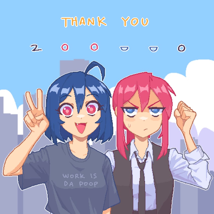 skye and hana (original and 3 more) drawn by hcnone
