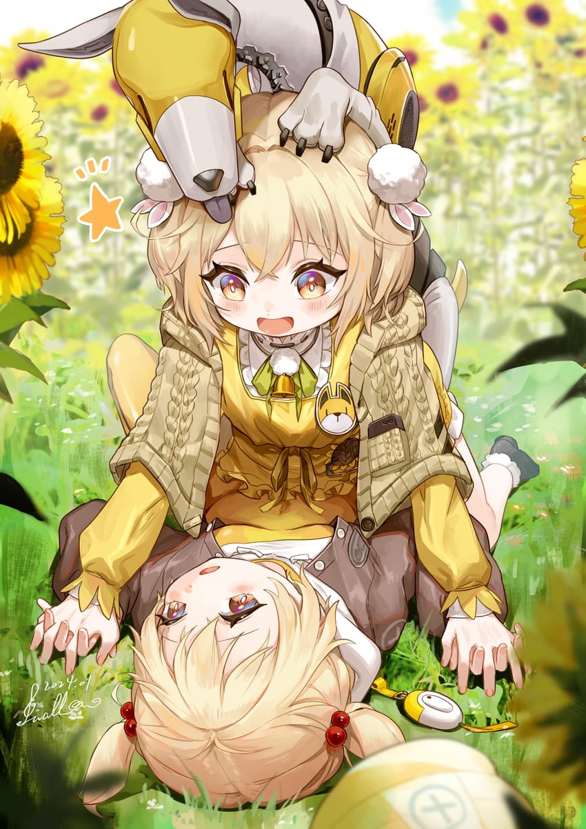 volt and liter (goddess of victory: nikke) drawn by swa_(swallow165)