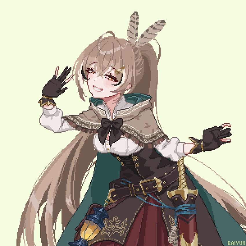 nanashi mumei (hololive and 1 more) drawn by baiyuu