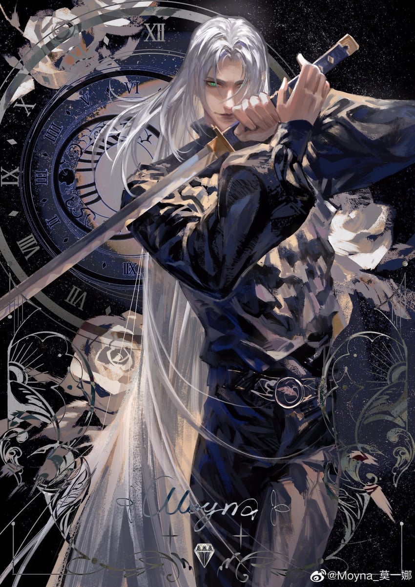 sephiroth (final fantasy and 2 more) drawn by moyna