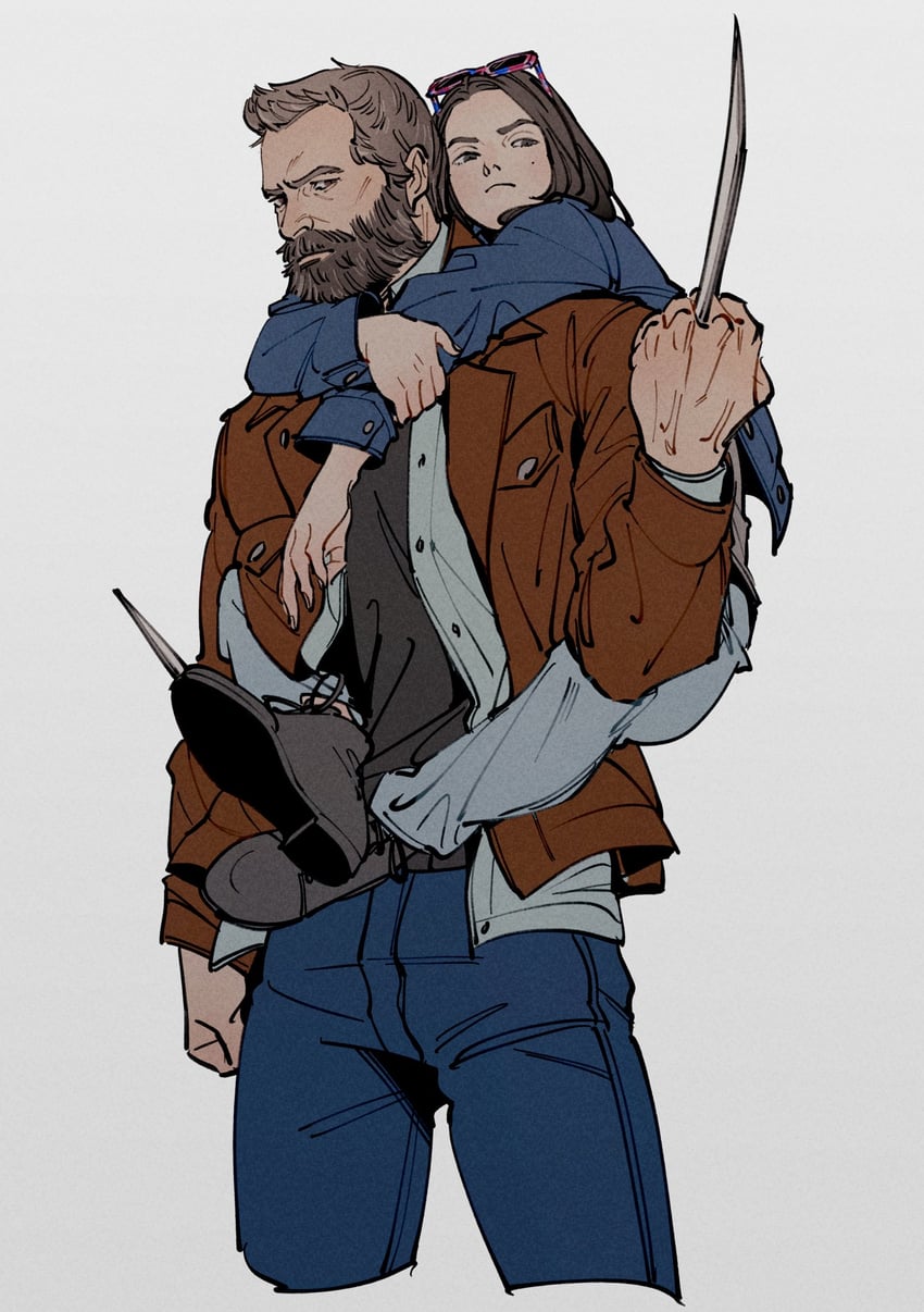 wolverine and x-23 (marvel and 3 more) drawn by oimo_(oimkimn)