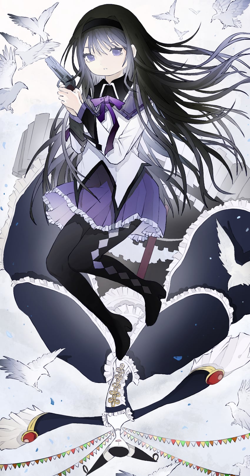 akemi homura and homulilly (mahou shoujo madoka magica) drawn by winbow