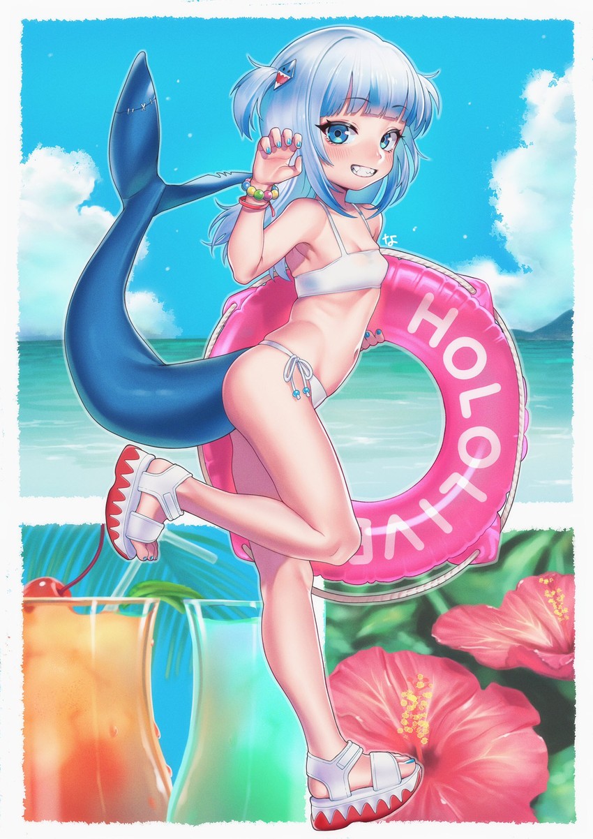 gawr gura (hololive and 1 more) drawn by nanja